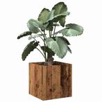 vidaXL Plantenbak 40x40x40 cm bewerkt hout oud houtkleurig, Verzenden, Nieuw