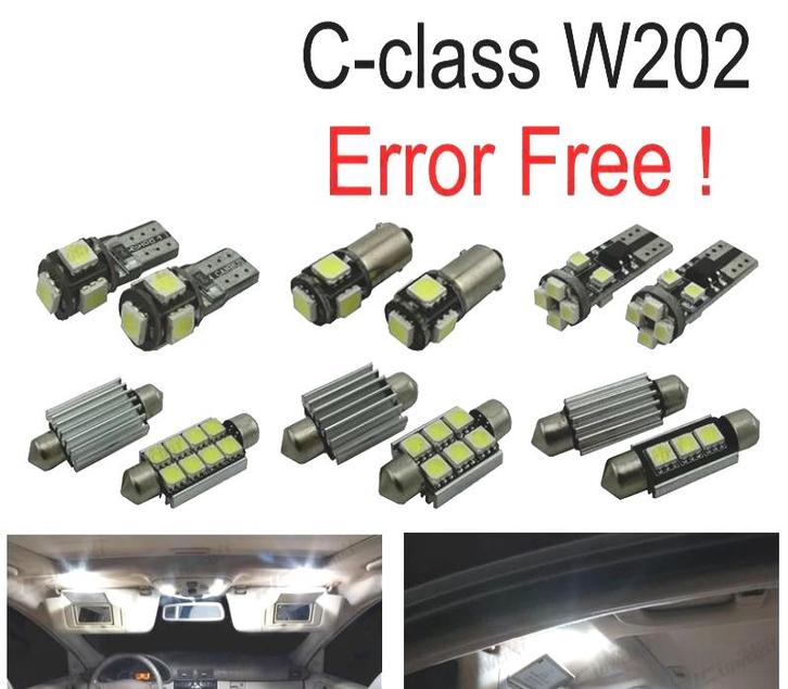 KIT 9 AMPOULES LED INTÉRIEUR POUR MERCEDES CLASSE C W202 C22, Auto-onderdelen, Verlichting, Verzenden