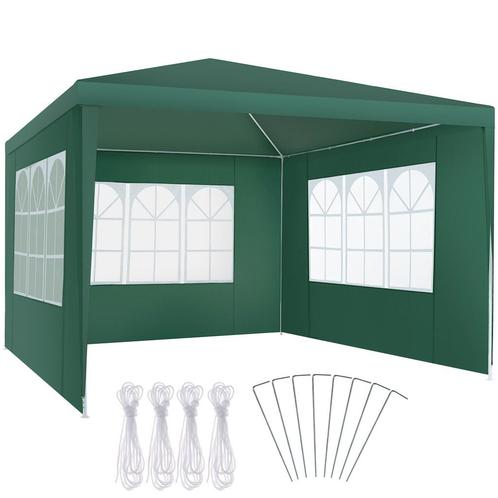 tectake Paviljoen Barinas met 3 zijdelen, waterdicht, 3x3m -, Tuin en Terras, Partytenten, Verzenden