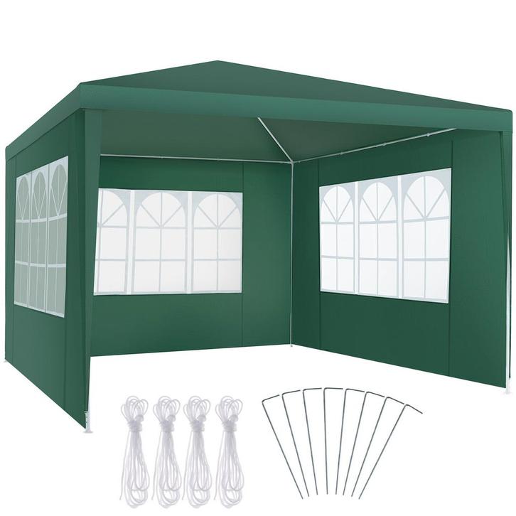 tectake Paviljoen Barinas met 3 zijdelen, waterdicht, 3x3m -, Tuin en Terras, Partytenten, Verzenden