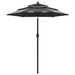 Parasol 2m Antraciet | Retour Deal | Geniet van de zon!, Nieuw, 2 tot 3 meter, Stokparasol, Kantelbaar