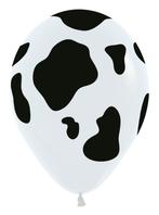 Ballonnen Cow White 30cm 25st, Nieuw, Verzenden