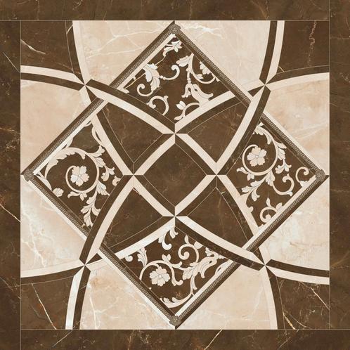 VERSACE Fondo intarsio Crema/Marrone 78x78 Hoogglans /, Doe-het-zelf en Bouw, Tegels, Ophalen of Verzenden