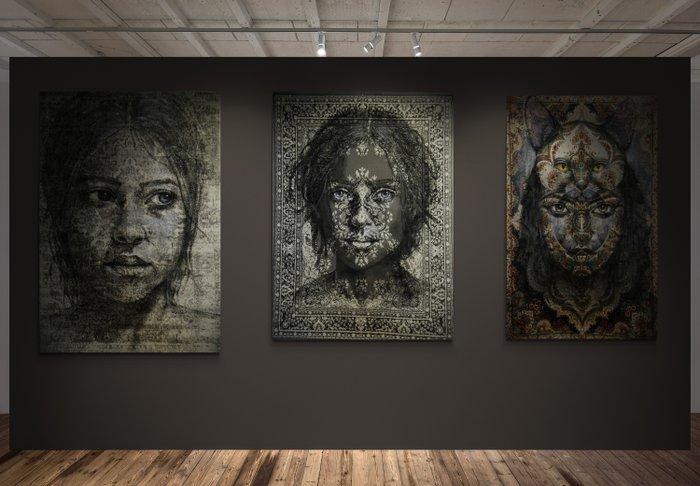 Jacqueline Klein Breteler - “Quiet smile.”-painting on a, Antiek en Kunst, Kunst | Schilderijen | Modern