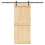 vidaXL Schuifdeur met beslag 85x210 cm massief grenenhout, Verzenden, Nieuw