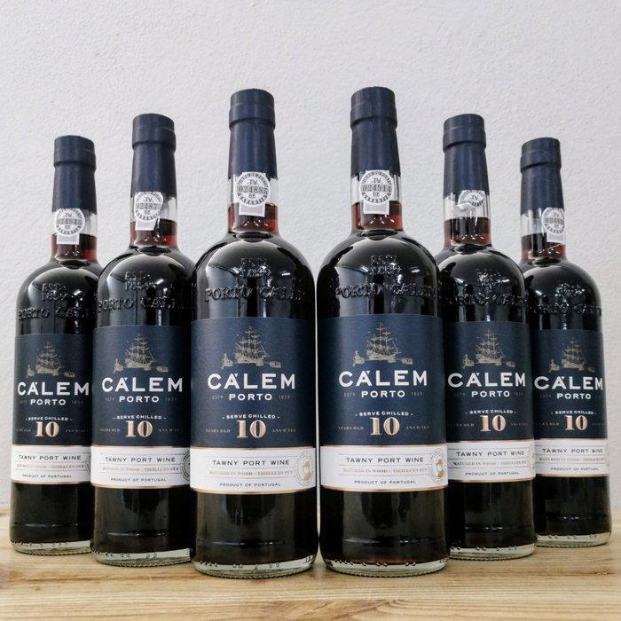 Calem - 10 years old Tawny - Porto - 6 Flessen (0.75 liter), Verzamelen, Wijnen