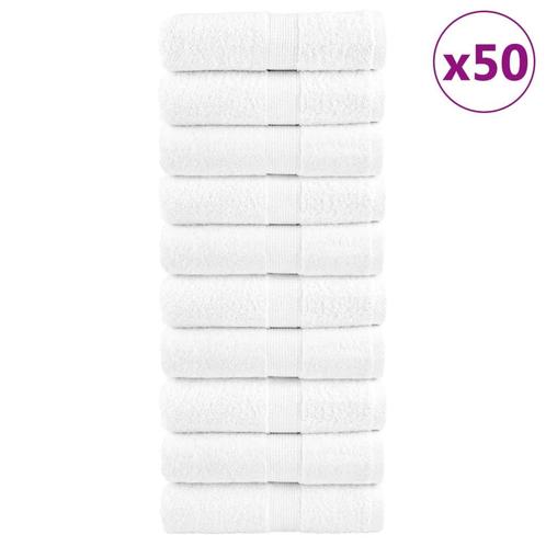 vidaXL Gastendoekjes SOLUND 50 st 600 g/m² 30x50 cm wit, Huis en Inrichting, Badkamer | Badtextiel en Accessoires, Nieuw, Verzenden