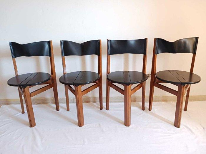 Klapstoel - Beuken - Vier opvouwbare stoelen, jaren 1980, Antiek en Kunst, Kunst | Designobjecten