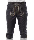 Lederhose Lang Zwart en Bretels, Verzenden, Nieuw