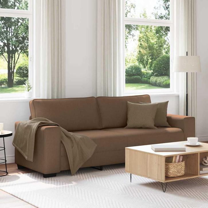 vidaXL 3-zitsbank bruin 180 cm stof, Huis en Inrichting, Zetels | Zetels, Nieuw, Verzenden