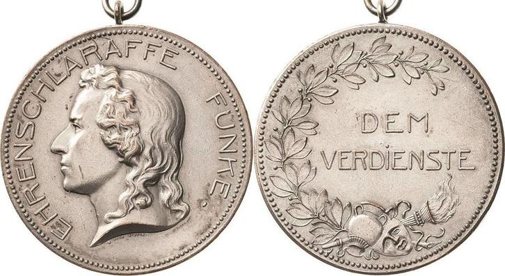 Verzilverte brons medaille ohne Jahr Weimar, Postzegels en Munten, Munten | Europa | Niet-Euromunten, België, Verzenden