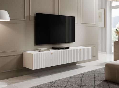 TV-Meubel mat wit 200 cm goudkleurige handgrepen, Huis en Inrichting, Kasten |Televisiemeubels, 25 tot 50 cm, Nieuw, 150 tot 200 cm