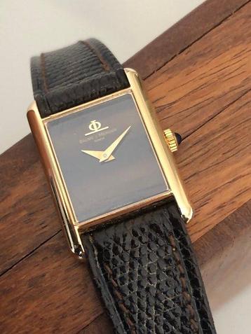 Baume & Mercier - Tank - Tiger Eye dial - 18k yellow gold. -