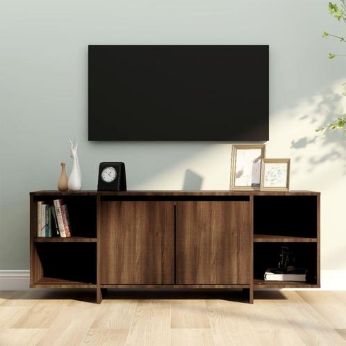 vidaXL Tv-meubel 130x35x50 cm bewerkt hout bruin eikenkleur, Huis en Inrichting, Kasten |Televisiemeubels, Nieuw, Verzenden