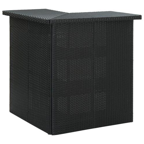 vidaXL Hoekbartafel 100x50x105 cm poly rattan zwart, Huis en Inrichting, Tafels | Eettafels, Nieuw, Verzenden