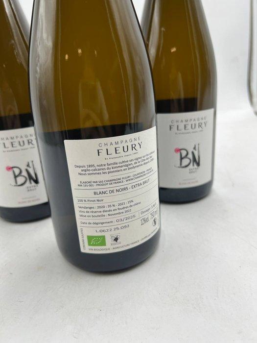 Fleury - Champagne Blanc de Noirs, Extra Brut - 3 Fles (0,75, Verzamelen, Wijnen
