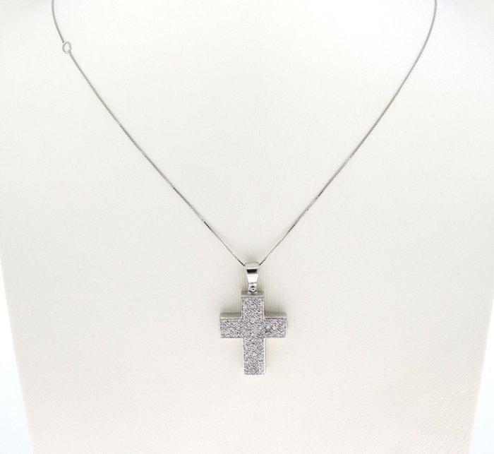 Zonder Minimumprijs - Ketting met hanger - 18 karaat Witgoud, Handtassen en Accessoires, Antieke sieraden