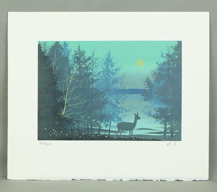 Original Lithograph - Tsuki Michiru(The Moon becomes, Antiek en Kunst, Antiek | Overige Antiek