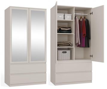 kledingkast  creme met spiegel 90 cm Creme (Kledingkasten) beschikbaar voor biedingen