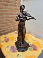 after Auguste Moreau - sculptuur, The Violinist girl - 9,3, Antiek en Kunst