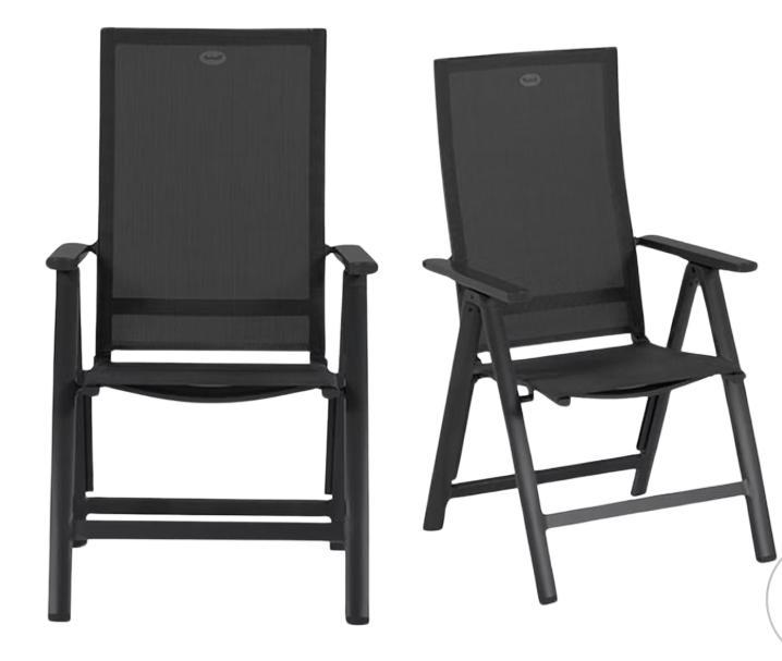 Tweedekans | Hartman - Alexio Recliner - 2x - Zwart, Tuin en Terras, Tuinsets en Loungesets, Ophalen of Verzenden