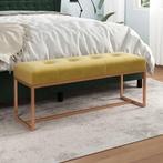 vidaXL Bankje 110x36x45 cm fluweel mosterdgeel, Huis en Inrichting, Verzenden, Nieuw
