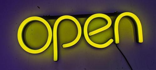 Open neon bord verlichting lamp licht kunststof 3D *geel*, Maison & Meubles, Lampes | Autre, Envoi