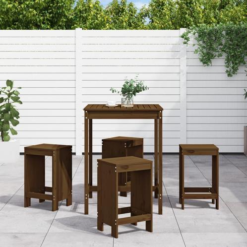 vidaXL 5-delige Tuinbarset massief grenenhout honingbruin, Tuin en Terras, Tuinsets en Loungesets, Nieuw, Verzenden