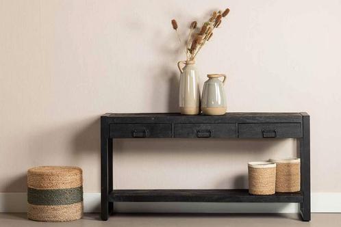 Mangohout Sidetable Winnie 150 Zwart, Huis en Inrichting, Tafels | Sidetables, Nieuw, Verzenden