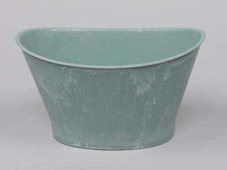 Bloempot Ovaal Soft Turquoise 22x15x12 cm, Huis en Inrichting, Woonaccessoires | Kunstplanten en Kunstbloemen, Nieuw