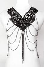 Body Chain Zwart Kant Lace Lichaamsketting Victoriaans Sexy, Bijoux, Sacs & Beauté, Colliers, Ophalen of Verzenden