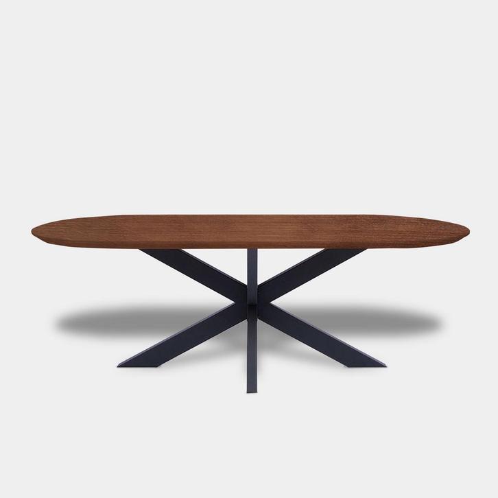 Tafel Plat Ovaal Eikenhout  Matrix XL  220x100, Huis en Inrichting, Tafels | Eettafels