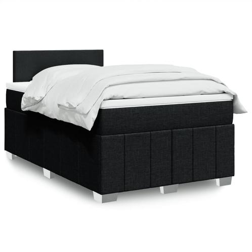 vidaXL Boxspring met matras stof zwart 120x200 cm, Huis en Inrichting, Slaapkamer | Bedden, Nieuw, Verzenden