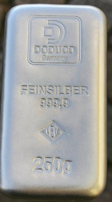 250 gram - Zilver .999 - Doduco, Germany - Verzegeld, Postzegels en Munten, Edelmetalen en Baren