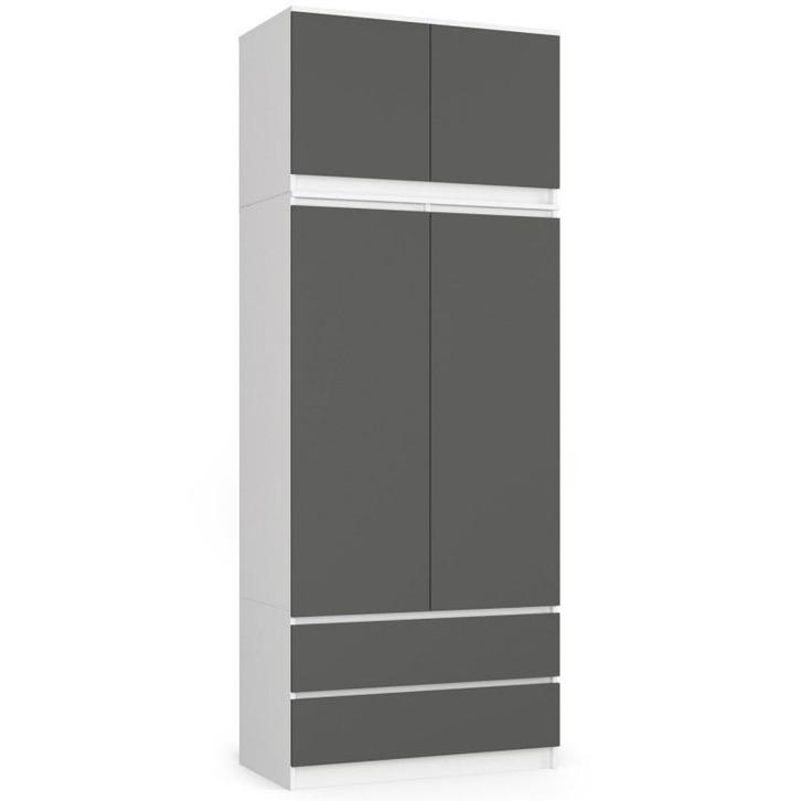 Kledingkast wit antraciet  XL lades Wit Grijs (Slaapkamer), Huis en Inrichting, Kasten | Kleerkasten, 50 tot 75 cm, Met lade(s)
