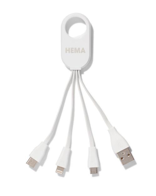 HEMA 4-in-1 USB Laadkabel, USB-C, Micro USB & 8 Pin, Doe-het-zelf en Bouw, Elektriciteit en Kabels, Ophalen of Verzenden