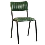 Stoel | Kunstleer/Metaal | Groen | Zwart Frame | Indoor |, Zakelijke goederen, Verzenden, Nieuw in verpakking