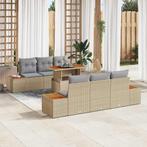 vidaXL Tuin Eettafel Set 7 pcs Beige en Grijs 100 x 55 x 73, Verzenden, Nieuw
