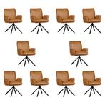 Set van 10 Leren draaibare eetkamerstoelen Elite - Granada, 60 tot 90 cm, Nieuw, Leer, Ophalen of Verzenden