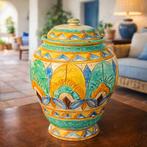 Faenza - dekselvaas - Faience - Vaas met deksel van