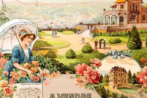 Albert Quendray - Parc de la Bédoyère, Garches - Jaren 1890, Antiek en Kunst, Kunst | Tekeningen en Fotografie