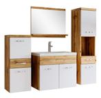 Badkamermeubel Set Alba 60 x 35 cm Eiken wit Badmeubel, Huis en Inrichting, Badkamer | Badkamermeubels, Verzenden, Nieuw