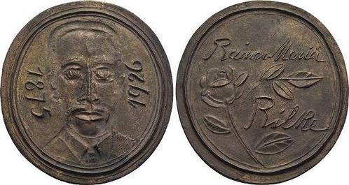 Bronze-gussmedaille o Jahr 1975 Personenmedaille Rilke, R..., Postzegels en Munten, Penningen en Medailles, Verzenden