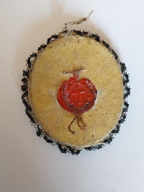 Reliekhouder - Glas, Papier, Textiel - 1850-1900 - Domenica, Antiek en Kunst, Kunst | Niet-Westerse kunst