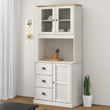 vidaXL Opzetkast VIGO 78x30x100 cm massief grenenhout wit, Verzenden