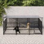 Hondenkennel met dak 3,75 m² staal, Dieren en Toebehoren, Hondenhokken, Verzenden, Nieuw