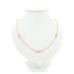 18 Krt. Bicolor gouden fantasie schakel collier | 43 cm, Handtassen en Accessoires, Kettingen, Ophalen of Verzenden, Gebruikt