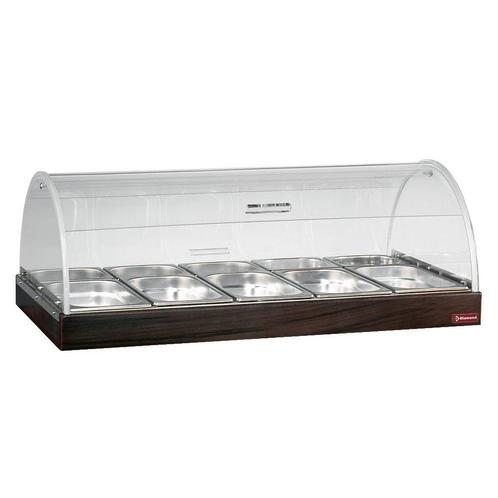 Vitrineplateau | Wengé | Plexiglas Koepel | 5x 1/3 GN + 5x, Zakelijke goederen, Horeca | Keukenapparatuur, Nieuw in verpakking