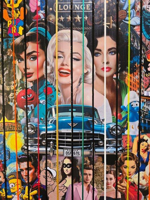 Elmago - pop glamour Marilyn codebarre 2 (New), Antiek en Kunst, Kunst | Schilderijen | Modern