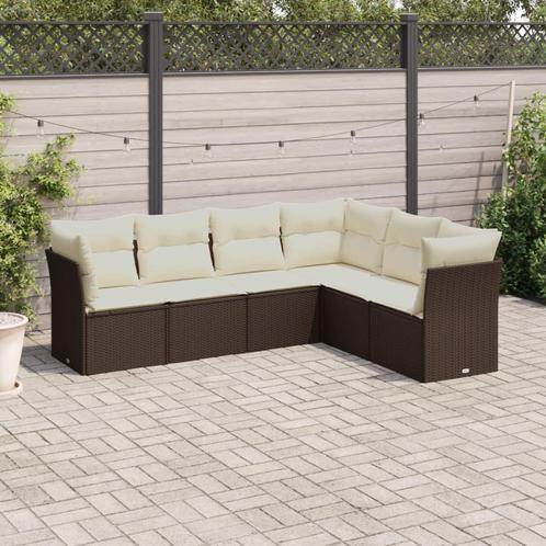 vidaXL Salon de jardin avec coussins 6 pcs marron, Jardin & Terrasse, Ensembles de jardin, Salons de jardin, Neuf, Envoi